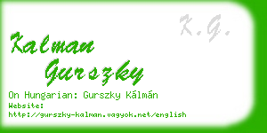 kalman gurszky business card