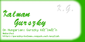 kalman gurszky business card